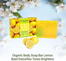 Vaadi Herbals Organic Body Soap Bar Lemon Basil Detoxifies Tones Brightens Skin 3 X 75 Gm
