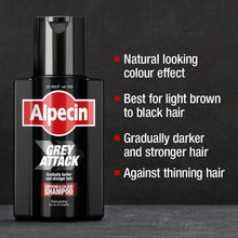 Alpecin Grey Attack Caffeine & Colour Shampoo for Men 1x 200ml  Gradually Darker and Stronger Hair  Controlled & Natural Looking Colour Effect for Less Greys  Against Thinning Hair