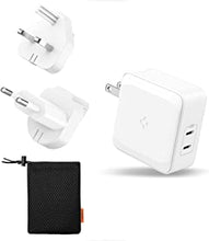 Spigen 45W Switchable Plug for Travel UK EU US Wall Charger 20W Dual Output PD 3.0 for iPhone Fast Charger Compatible With iPhone 14 13 12 Plus Pro Max Mini Magsafe Charger iPad Macbook Air and More