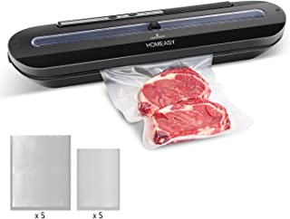 Homeasy Vacuum Sealer, Automatic Food Sealer Machine One-Touch Sealing/Vacuum for Dry Food Fresh Preservation with 10Pcs BPA-Free Seal Bags (Black)