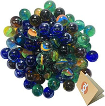 100 x Glass Marbles for Kids | Traditional Small Marbles Assorted | Bag of Marbles | Coloured Marbles | Cat's Eye Marble for Classic Outdoor & Indoor Games | Use for Arts & Crafts | Party Bag Fillers