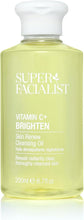 Super Facialist - Vitamin C + Brighten Skin Renew Cleansing Oil, Face Cleanser for Dissolving Makeup & Remove Daily Impurities, Contains Olive Oil, Vegan Friendly, 200ml