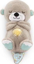 Fisher-Price Sound Machine Soothe 'n Snuggle Otter Portable Plush Baby Toy with Sensory Details Music Lights & Rhythmic Breathing Motion, FXC66