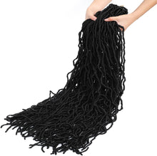 BLUONASI 30 Inch New Soft Locs Crochet Hair 6 Packs Natural Color Faux Locs Crochet Braids Hair Pre Looped Synthetic Super Long Pre Extended Crochet Locs Braiding Hair