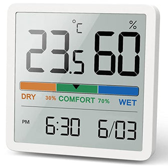 NOKLEAD Hygrometer Indoor Thermometer, Desktop Digital Thermometer with Temperature and Humidity Monitor, Home Garage Greenhouse Wine Cellar