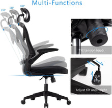 Magic Life Ergonomic Office Chair Computer Chair with Adjustable Headrest/Lumbar Support, High Back 3D Armrests Home Mesh Chair(Black)