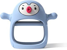 Smily Mia Penguin Buddy Never Drop Silicone Baby Teething Toy for 0-6month Infants, Baby Chew Toys for Sucking Needs, Hand Pacifier for Breast Feeding Babies, Car Seat Toy for New Born,Light Blue