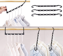 HOUSE DAY Space Saving Hangers, 10pcs Magic Hangers Space Savers, Magic Clothes Hangers Space Savers, Coat Hangers Space Saving, Wardrobe Space Saver Hangers, Space Saver Hangers For Clothes - Black