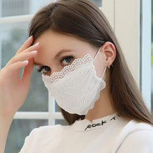 Yienate Fashion Lace Mask with Pearl Sexy Cover Face Mask Decoration Mask Jewelry for Women and Girls (White)