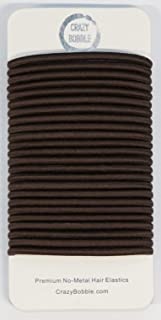 24 Pcs Dark Brown Crazy Bobble® Premium Non-Metal Hair Elastics Hair Bands 4mm Thick Hair Ties For Adults and Kids