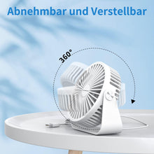 TriPole USB Desk Fan, 3 Speeds Strong Airflow Table Fan, 360Rotation Mini Personal Fan, 5.5 Inches Portable Fan for Desktop Office Home Bedroom Car Outdoor Camping, White