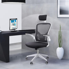 JAJALUYA Office Chair Mesh Computer Chair with Adjustable Headrest and Lumbar Support Desk Chair Modern Ergonomic Office Chair With 90 Flip-up Armrest for Home Conference Office (White)