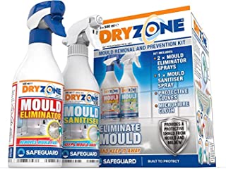 Dryzone Mould Remover and Prevention Kit (3 x 500ml Spray) – The Definitive Long-Term Solution to Mould. Dual-Action Mould Remover & Sanitiser Spray.