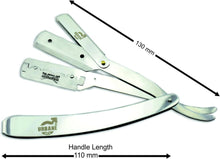 Urbane Men Cut Throat Razor  Stainless Steel Mens Razors for Shaving  Smooth and Precise Single Blade Razor for Barbers, Home Use  Easy to Use Beard Shaper - Blades NOT Included (Silver Steel)