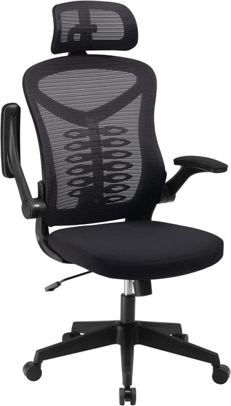 Magic Life Ergonomic Office Chair Computer Chair with Adjustable Headrest/Lumbar Support, High Back 3D Armrests Home Mesh Chair(Black)