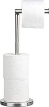 Tatkraft Kiara Free-Standing Toilet Paper Stand Storage, Stainless Steel Toilet Paper Roll Holder, 15x42 cm