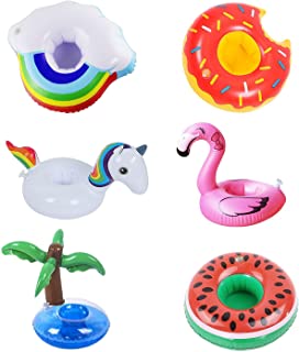 QEEQPF 6-Piece Inflatable Cup Holder Set, Hot Tub Drinks Holder，Pool Inflatables，Pool Toys，Suitable for Gatherings, Vacations, Bathing ，Share Happiness with Family and Friends