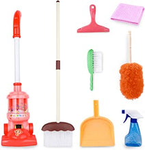 Kids Cleaning Set - 8 PCS Pretend Play Cleaning with Vacuum Cleaner Toy Christmas Birthday Gifts for Boys Girls Toddlers