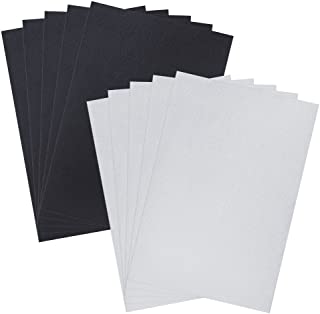 Pllieay 10 Pieces Black and White Felt Fabric Sheets, 8.3 by 11.8" (A4 Size), Durable, Multi-Purpose, Ideal for Art and Craft Making