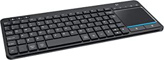 Wireless Bluetooth Keyboard with Touchpad, Compact Portable Trackpad Keyboard, Multi device 2.4G USB and Bluetooth, Multimedia Shortcuts UK layout for TV Android Tablet ipad Mac Windows Laptop PC