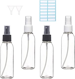 100ml Small Spray Bottle Empty Clear Fine Mist Spray Bottles Plastic Travel Atomiser Bottle Set Refillable Liquid Containers for Make-up Cosmetic Hair