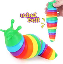 Fidget Slug Sensory Toys Articulated Fingers 3D Slug Fidget Toy Anxiety Stress Reliever Office Desk Toy Flexible Stretch Stim Twisted Rainbow Slug Toy Fun Educational Toys Gift for Kids Children Adult