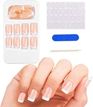 French Tip False Nails Fake Nails Set,24pcs Nude Stick On Nails For Women Acrylic Short Nails With Gel And Manicur For Girls Art Salon Full Cover Nail Tips In 12 Different Sizes (french white)