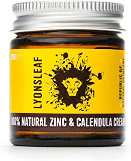 Zinc and Calendula Cream 100% Natural - for Spots, Blemishes, breakouts, rashes, Problem Skin and Nappy Rash … (30ml)