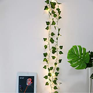 Zunbo 20 LED Fairy Lights Artificial Plants Green and Rose Ivy Leaf for Home Decoration Wedding Lamp Hanging Garden Courtyard Lighting, 2 m, 1, 1 Pc Feuille d'érable