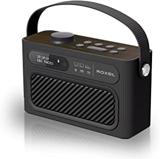 Roxel RDR-40 Stereo DAB/DAB+ Digital and FM Radio Portable Bluetooth Speaker with Dual Alarm Clock Function, USB & Micro SD MP3 Playback Function (Black)