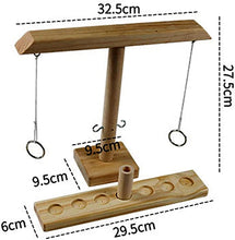 Frunimall Wooden Hooks Ring Toss Game, Toss Hook and Ring Toss Battle Game Handmade Wooden Ring Toss Hooks Fast-paced Interactive Game for Home Bars Hen Party Games (M)