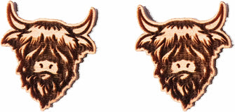 Robin Valley - Highland Cow Wooden Earrings