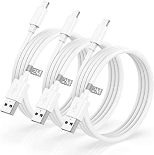 iPhone Charger Cable 2M 3Pack[Apple MFi Certified], Poukey USB to Lightning Cable 2M iPhone Cable Long Fast iPhone Charging Cable Cord Lead Wire for iPhone 14 13 12 11 Pro Max/X/XS/8/7/6/6Plus/SE/iPad