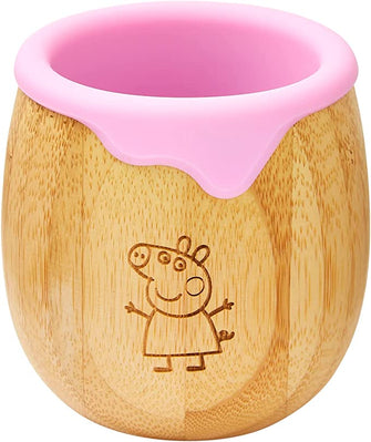 Peppa Pig X bamboo bamboo ® Kids and Toddler Suction Cup Bamboo Plate for Babies | Non-Toxic | Cool to The Touch | Ideal for Baby-Led Weaning (Peppa Cup)