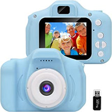 GlobalCrown Kids Camera,Mini Rechargeable Child Digital Camera Shockproof Video Camcorder Gifts for 3-8 Year Old Boys Girls,8MP HD Video 2 Inch Screenfor Outdoor Play(32GB Card Included)