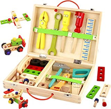 Wooden Toys Kids Tool Set-Wooden Kids Tool Box Kit Construction Role Play Toys for 3 4 5 6 Year Olds Girls Boys,Children Woodworking Tools and Accessories Pretend Play Tool Kits