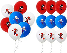 Spiderman Balloon Superhero Birthday Balloons,18Pcs 12Inch Red Blue White Avengers Latex Balloons Spiderman Birthday Party Favors Decorations for Kids Boys Superhero Birthday Party Supplies