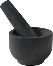 Kaizen Casa stone Mortar and Pestle, for Grind Spices, Powder Pesto, Mash Herbs, Crush Pills, Regular Size (9.52cm X 6.98cm Mortar, 12.7cm X 3.81cm Pestle)