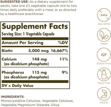 Solgar Biotin 5000 mcg Vegetable Capsules - High Strength Formula - Supports Hair Growth, Glowing Skin, Energy & Vitality - Health Supplement - Sugar Free - Suitable for Vegans - Pack of 50