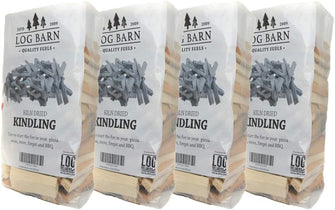 Kindling Wood x 4 bags - Kiln Dried. Perfect for Starting Open Fires, Charcoal, Wood Burning Stoves, BBQ's, Log Burners, Camp Fires, Fire Pits and Pizza Ovens, comes in a cardboard box