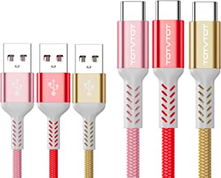 USB C Cable,[3-PACK 2M] Type C Cable Fast Charging Cable Nylon Lead Braided Charger Cable for Samsung Galaxy S10 S9 S8 S20 Fe Plus A21s A40 A41 A50 A51 A70 A71 A20e A3 A5,Huawei P30 P20,Sony Xperia