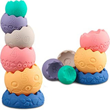 Stacking Blocks Soft Toys for Babies 0 3 4 5 6 12 18 Months 1 Year Old Girls Boys - Toddlers Sensory Montessori Baby Balls Cups - Infant Developmental Teething Learning Educational Stacker