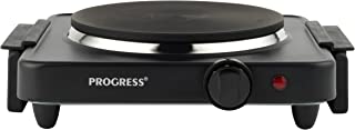 Progress EK4353P Single Hot Plate, Electric Kitchen Hob, Table Top Cooking, Portable with Carry Handles & Non-Slip Feet, Variable Heat Settings, for Compact Living, Holiday Homes, Caravans, 1500 W