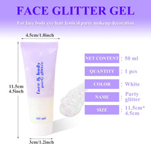 Sularpek Face Glitter Gel, 50ml Hair Glitter, Body Glitter, Sequins Shimmer Liquid Eyeshadow, Mermaid Sequins Glitter for Face Body Eye Hair Festival Party Makeup Decoration