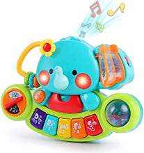 Baby Musical Elephant Toys, Toddlers Piano Keyboard Toy with Lights & Sound Music Activity Center Educational Learning Gifts for 6 9 12 18 24 Months Infants 1 2 Year Olds Kids Boys & Girls