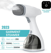 Homuserr Clothes Steamer, 2000W Garment Steamer Clothing with LCD Screen, 2 Steam Settings, Clothes Steamer Handheld Vertically and Horizontally, 20s Fast Heat-up, 350ml Detachable Large Water Tank