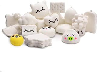 WATINC Random 10Pcs DIY Squeeze Toys Slow Rising Cream Scented Kawaii Simulation Medium Mini Soft Food Squeeze Toys Bread Toys Keychains, Phone Straps, Bonus Random Stickers