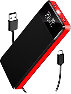 Portable Charger, 30000 PD20W USB C Fast Charging Power Bank with 3 Output & 3 Input, LED Screen Display, LED Flashlight, Portable Battery Pack Suitable for Smart Phones, Tablets and More (red)