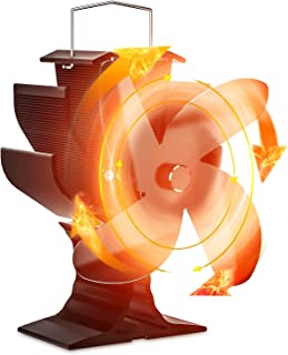 Signstek Stove Fan Log Burner Fan Wood Burning 4 Blades Heat Powered Fireplace Burner Fan - Silent Operation - Eco Friendly Circulation for Wood/Log Burner/Fireplace