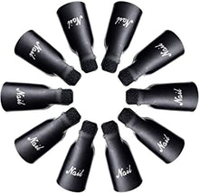 IME Nail Polish Remover Clips Set, Nails Art Gel Cap Soak Off Clip UV Manicure Acrylic Nails Wrap Tool Black Colour 10 pcs